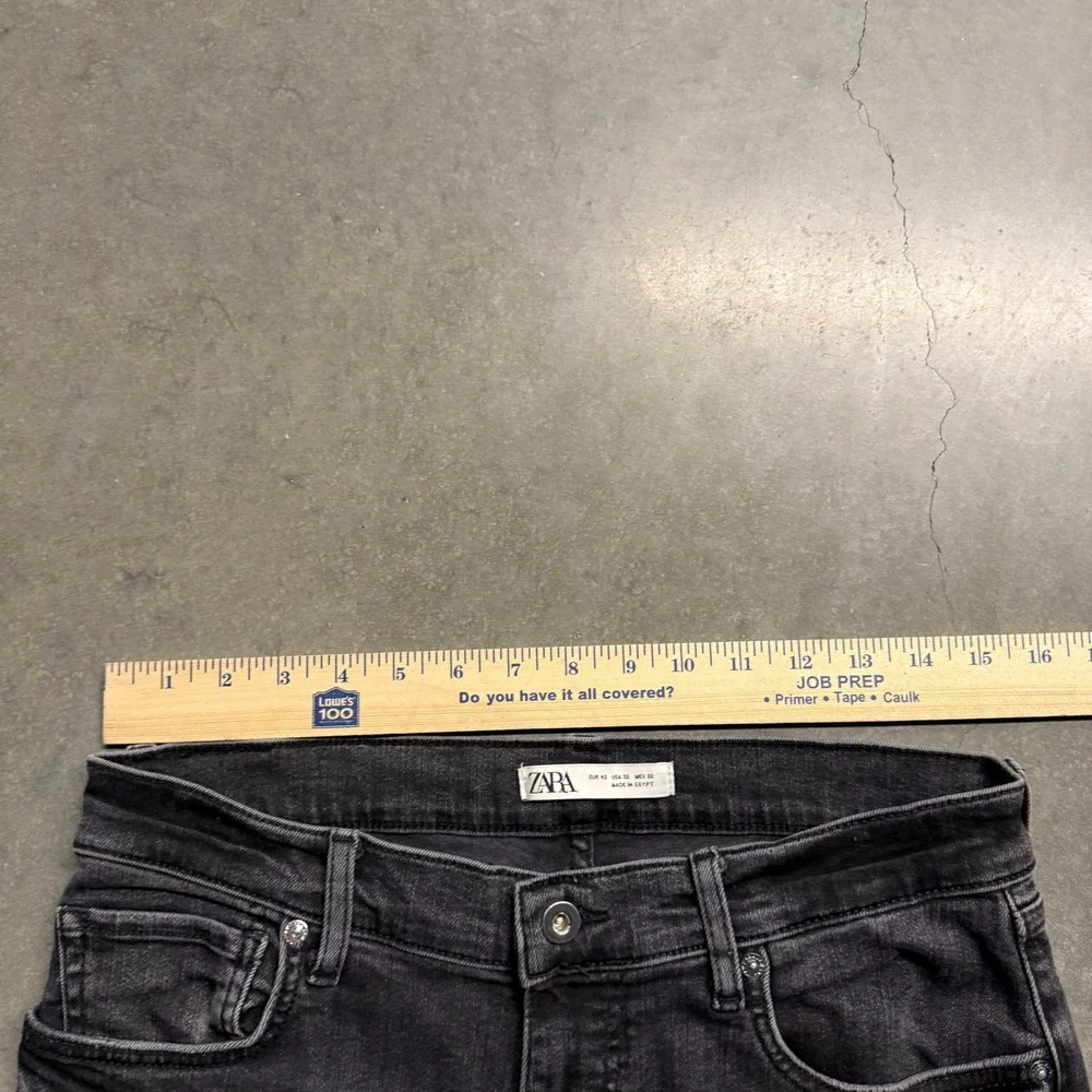 Zara Man Slim Fit Jeans Washed Black Denim Size 32 3655